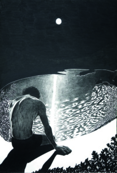 *Dany Albiach*,
vit et travaille à Nice, 1999

A la façon d’autoportraits figuratifs, travaux méditatifs et spontanés, les oeuvres sur papier de Dany Albiach, artiste diplômé en 2024 de la Villa Arson à Nice qui pratique également la peinture, la sculpture et l’écriture, rendent compte de ses états intérieurs. Ils lui servent à appréhender et à donner du sens au monde qui l’entoure.

Sans titre, graphite, crayon de couleur sur papier, 50 x 65 cm, 2023.
Courtesy de l’artiste. - © Villa Noailles Hyères