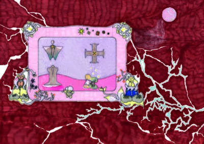 *Lucien Lejeune*,
vit et travaille à Marseille, 2000

La pratique du dessin de l’artiste diplômé des Beaux-Arts de Marseille est liée au savoir-faire de la gravure, médium qu’il explore encore aujourd’hui, tout comme celui de la céramique, transposant ainsi son univers graphique en volume. Ses dessins, mélanges d’architectures, d’ornements et de récits sacrés, donnent naissance à des compositions coupées de toute temporalité, évocations mélancoliques de fin d’un monde.

Vision d’un réceptacle pour dessins colorés, feutres sur papier, 29,7 x 42 cm, 2024. 
Courtesy de l’artiste. - © Villa Noailles Hyères