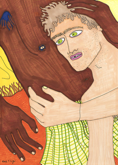 Alexis Liger, Raymond, 
feutre et crayon de couleur, 21x29,7 cm, 2020 - © Villa Noailles Hyères