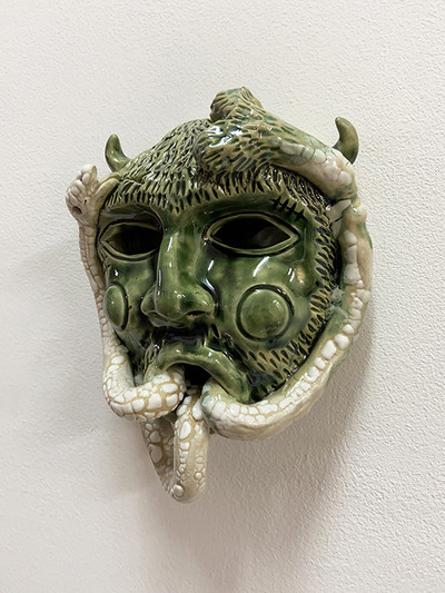 Eric Croes, Satyre vert
Ceramic 20x7,5x16 cm, 2020. Courtesy : Sorry We’re Closed, Bruxelles. - © Villa Noailles Hyères