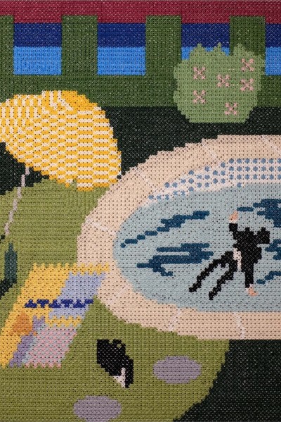 Victor Siret - Je meurs de soif auprès de la fontaine - Point de croix, fils coton - © Villa Noailles Hyères