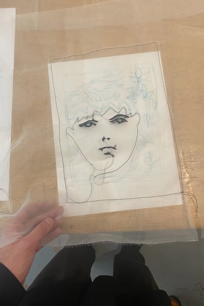 Jacques Merle - Je laisse la broderie aux romantiques - broderie fil de coton sur soie - © Villa Noailles Hyères